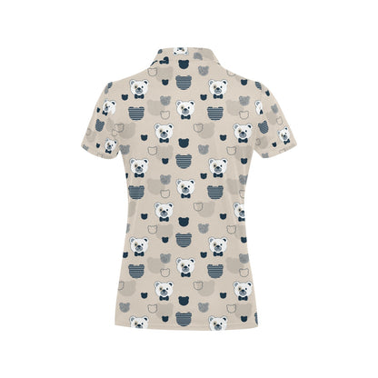 Bear Pattern Print Design 05 Women's Polo Shirt