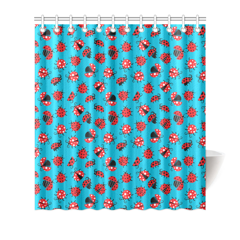 Ladybug Action Print Pattern Shower Curtain