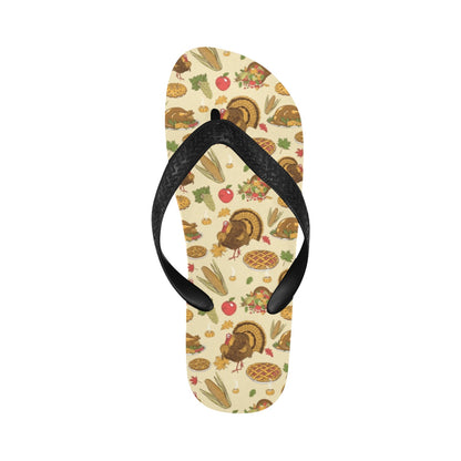 Thanksgiving Print Design LKS302 Flip Flops