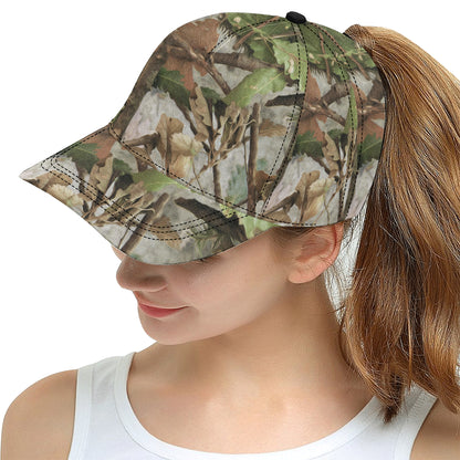 Camo Realistic Tree Forest Print Snapback Cap