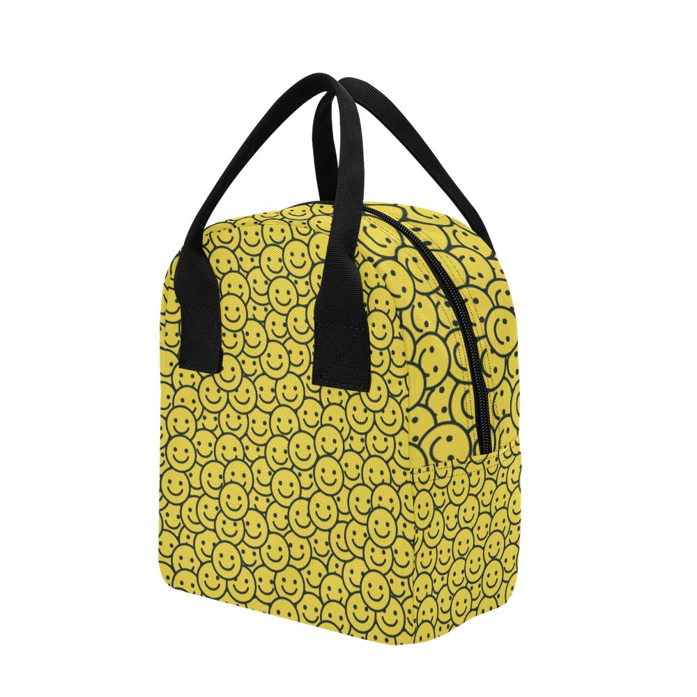 Smiley Face Emoji Print Design LKS302 Insulated Lunch Bag