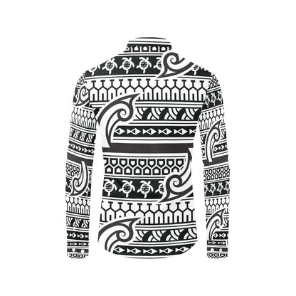 Samoan Style Print Design LKS305 Men's Long Sleeve Dress Shirt