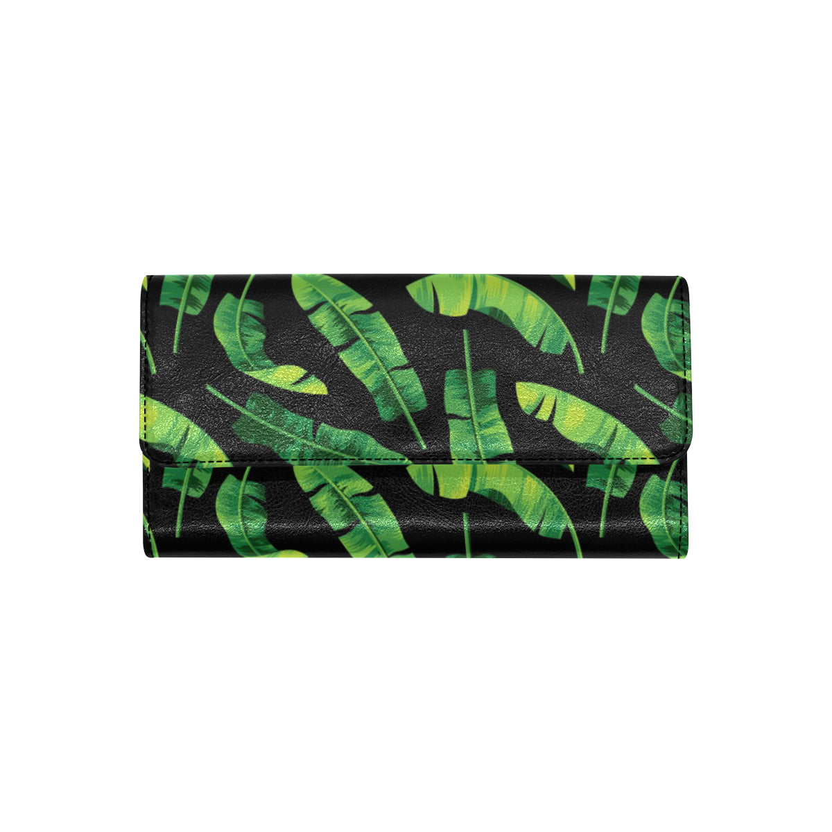 Banana Leaf Pattern Print Design BL02 Women's Trifold Wallet