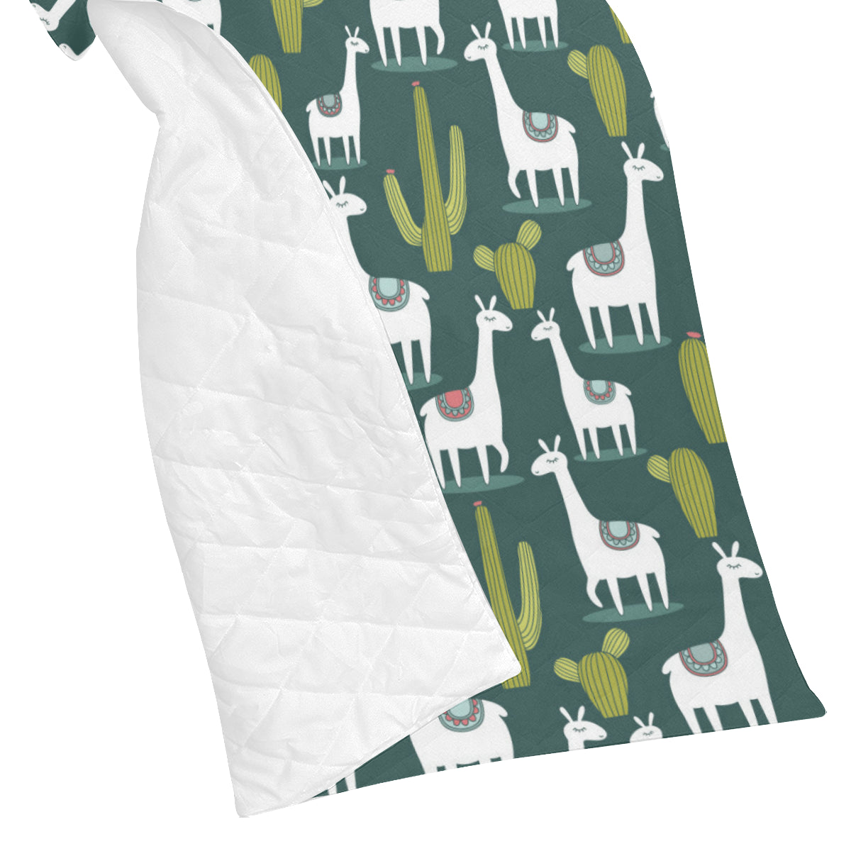 Llama Cactus Pattern Print Design 02 Premium Quilt