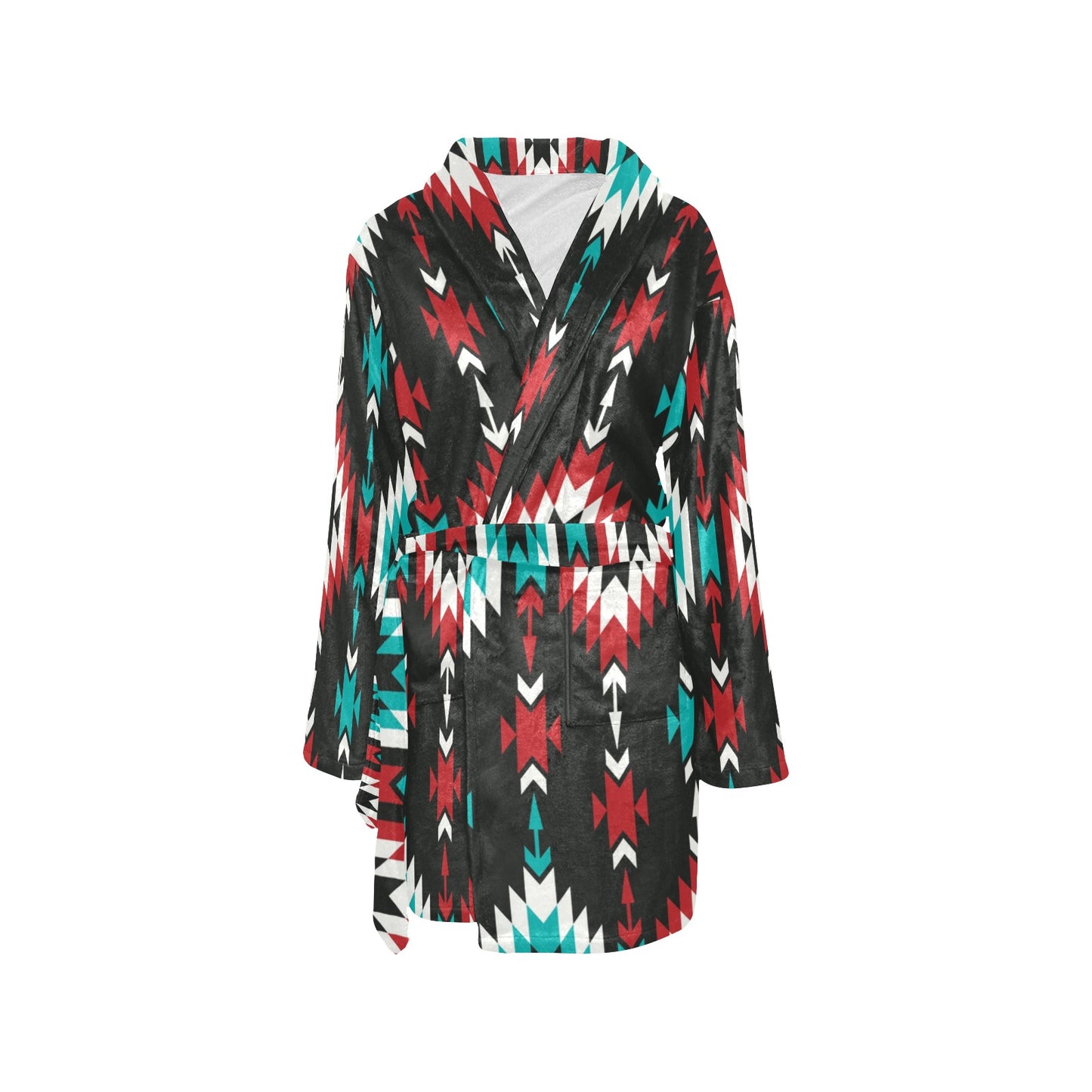 Native Pattern Print Design A08 Women's Fleece Robe