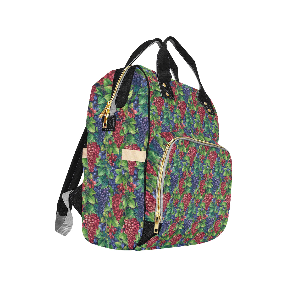 Grape Pattern Print Design GP02 Diaper Bag Backpack