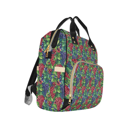 Grape Pattern Print Design GP02 Diaper Bag Backpack