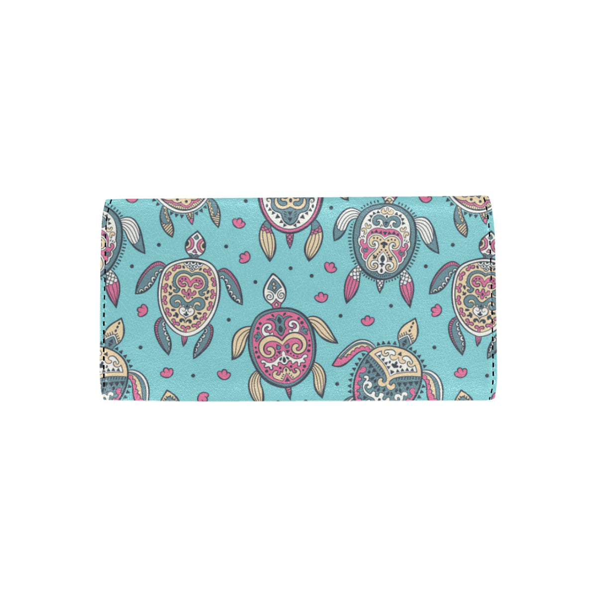 Sea Turtle Art Pattern Women's Trifold Wallet