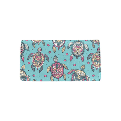Sea Turtle Art Pattern Women's Trifold Wallet