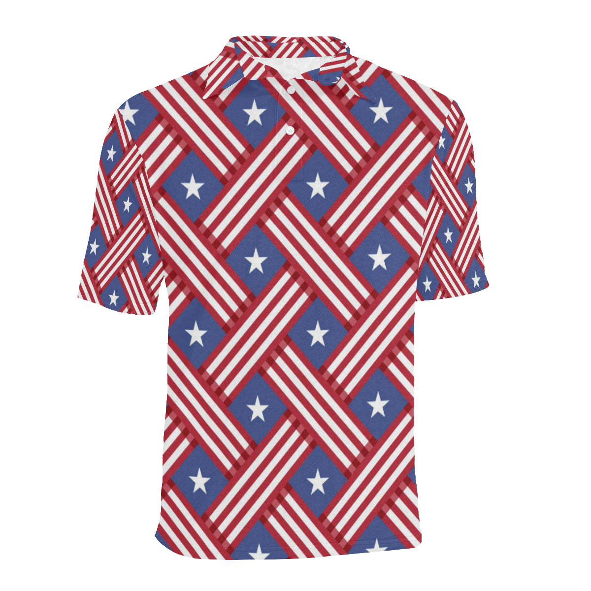 American flag Pattern Men Polo Shirt