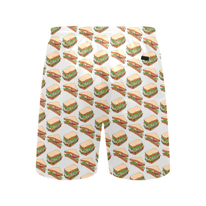 Sandwich Print Design LKS302 Men's Swim Trunks Beach Shorts