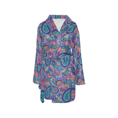 Paisley Colorful Pattern Print Design A02 Women's Fleece Robe