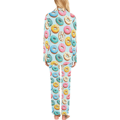 Donut Pattern Print Design DN05 Women's Long Pajama Set