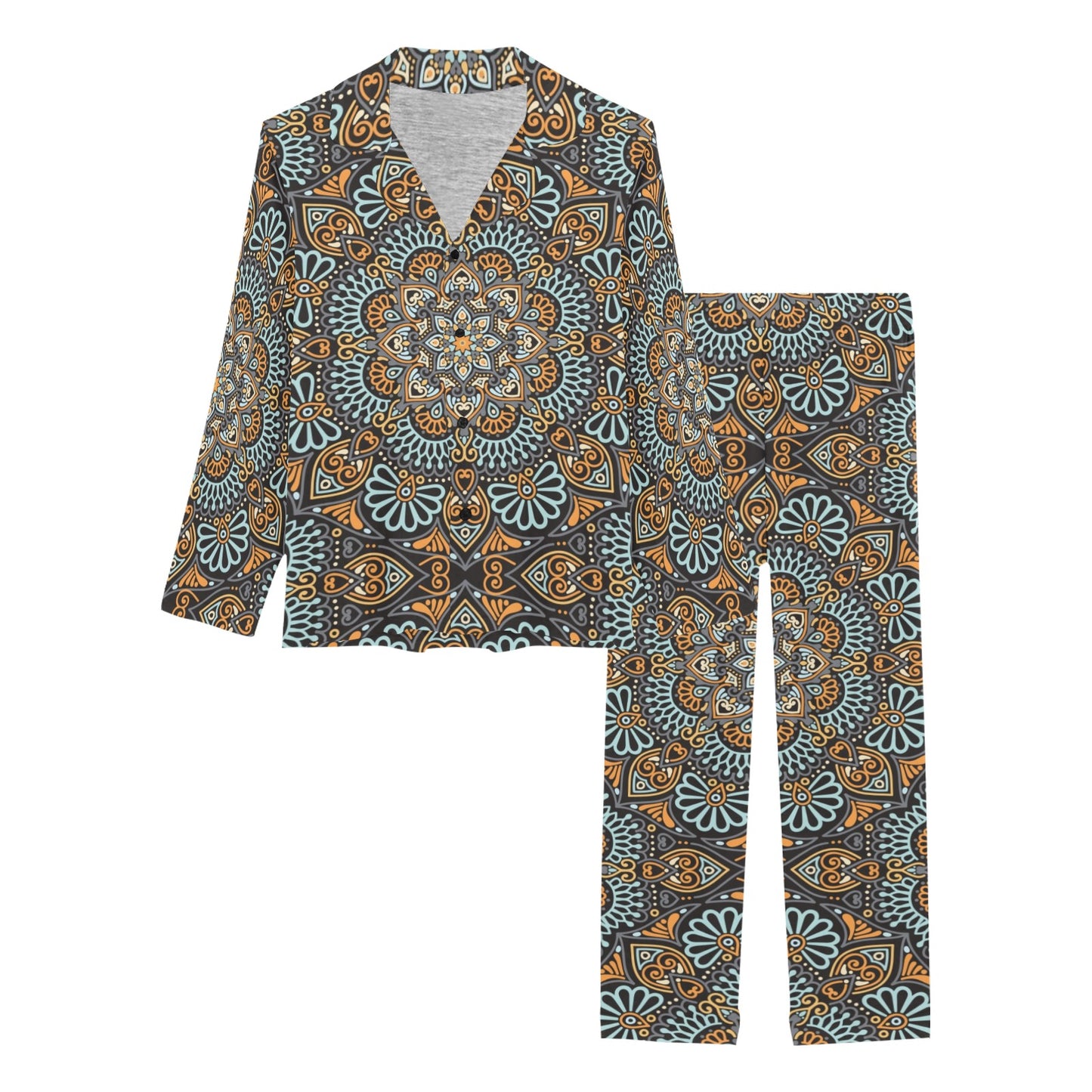Mandala Pattern Print Design 05 Women's Long Pajama Set