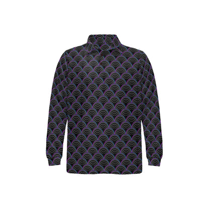 Mermaid Pattern Print Design 09 Long Sleeve Polo Shirt For Men's