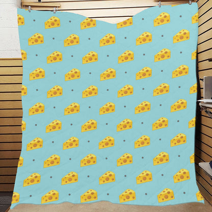 Cheese Pattern Print Design 02 Premium Quilt