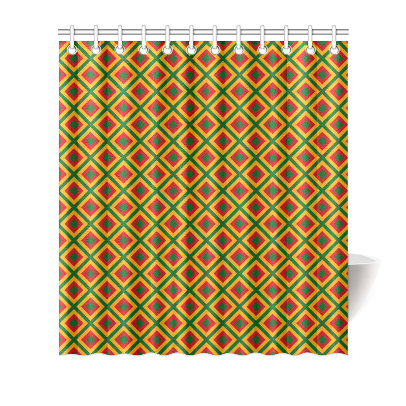 Rasta Reggae Color Cross Shower Curtain