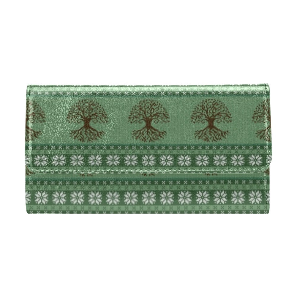 Tree Of Life Knit Style Print Design LKS301 Women's Trifold Wallet