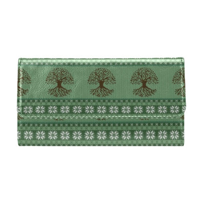 Tree Of Life Knit Style Print Design LKS301 Women's Trifold Wallet