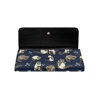 Raccoon Pattern Print Design A06 Women's Trifold Wallet