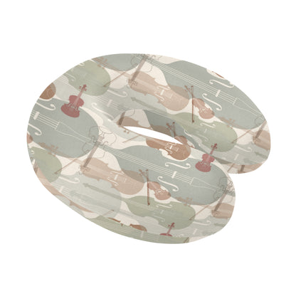 Violin Pattern Print Design 01 U-Shaped Travel Neck Pillow