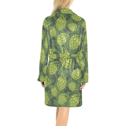Hope Pattern Print Design 02 Women's Fleece Robe