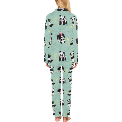Panda Pattern Print Design A05 Women's Long Pajama Set