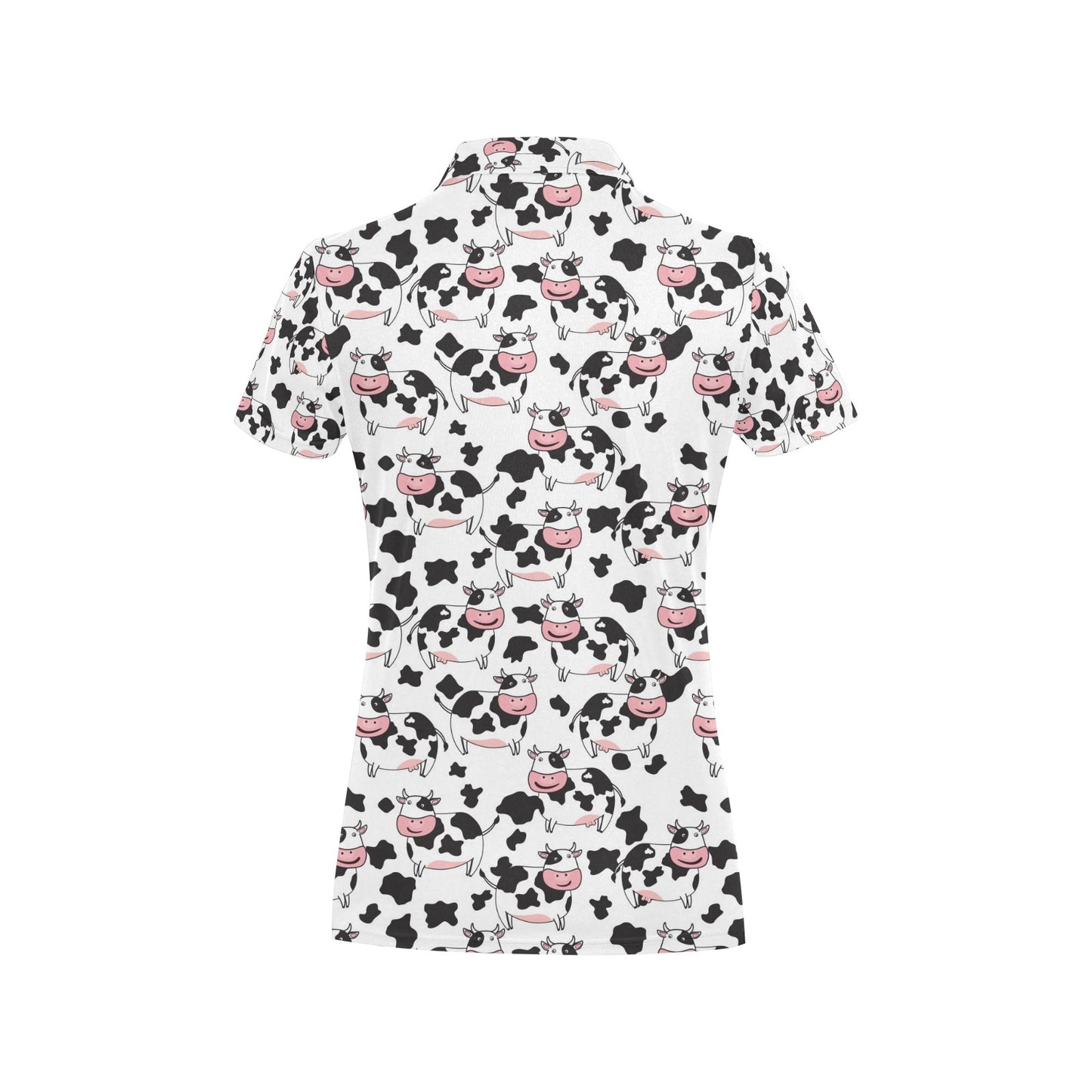 Cow Pattern Print Design 02 Women's Polo Shirt