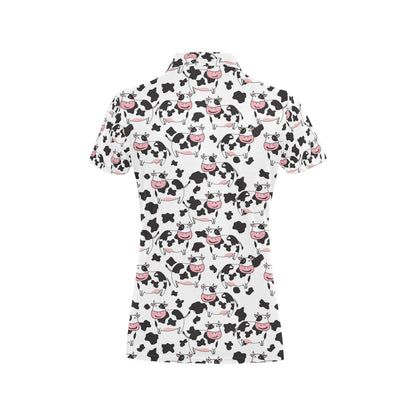 Cow Pattern Print Design 02 Women's Polo Shirt