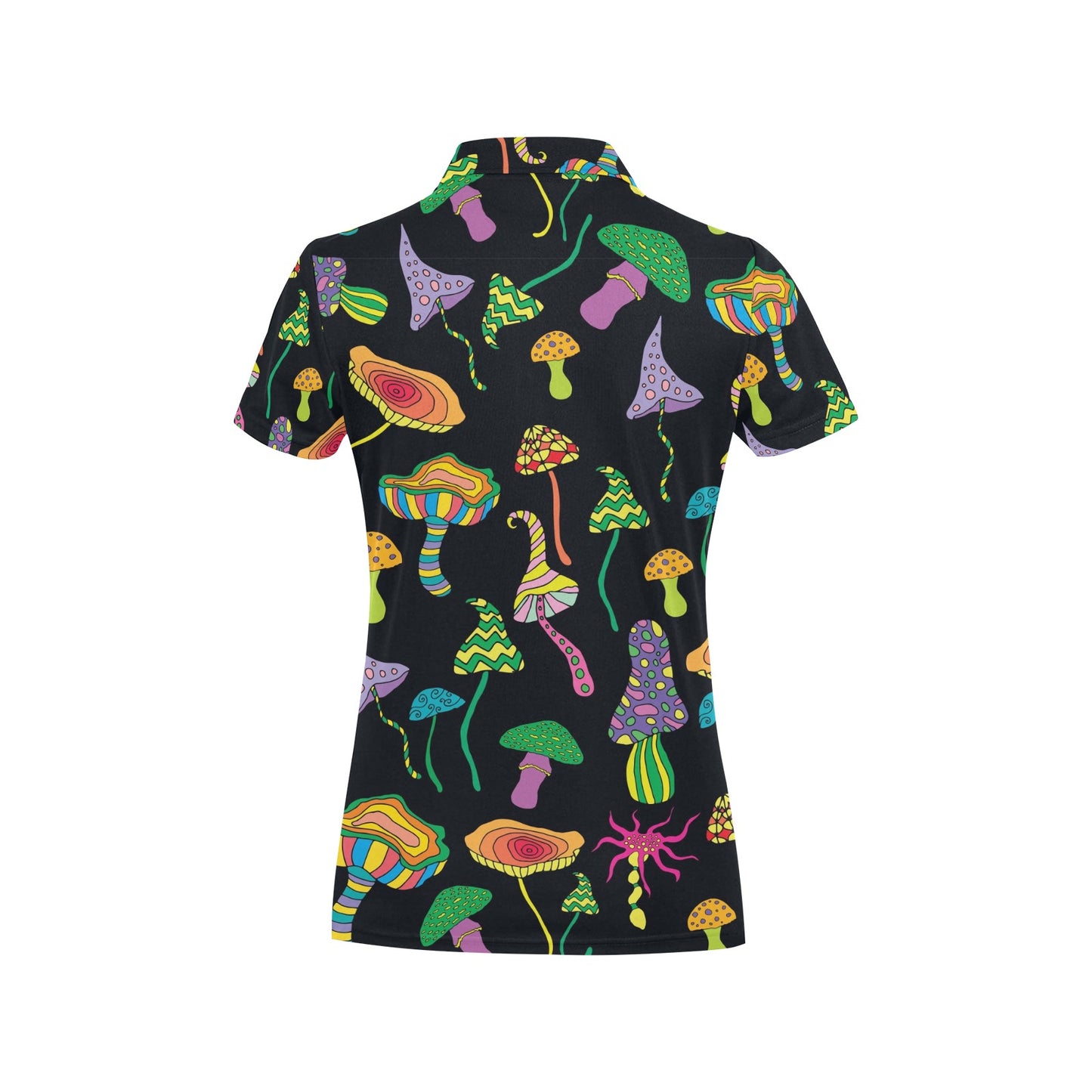 Psychedelic Mushroom Pattern Print Design A02 Women's Polo Shirt