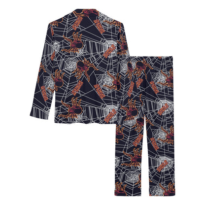 Tarantula Spiderwebs Pattern Print Design 01 Women's Long Pajama Set