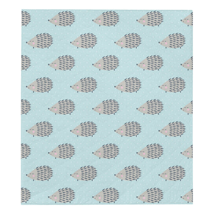 Hedgehog Pattern Print Design 02 Premium Quilt