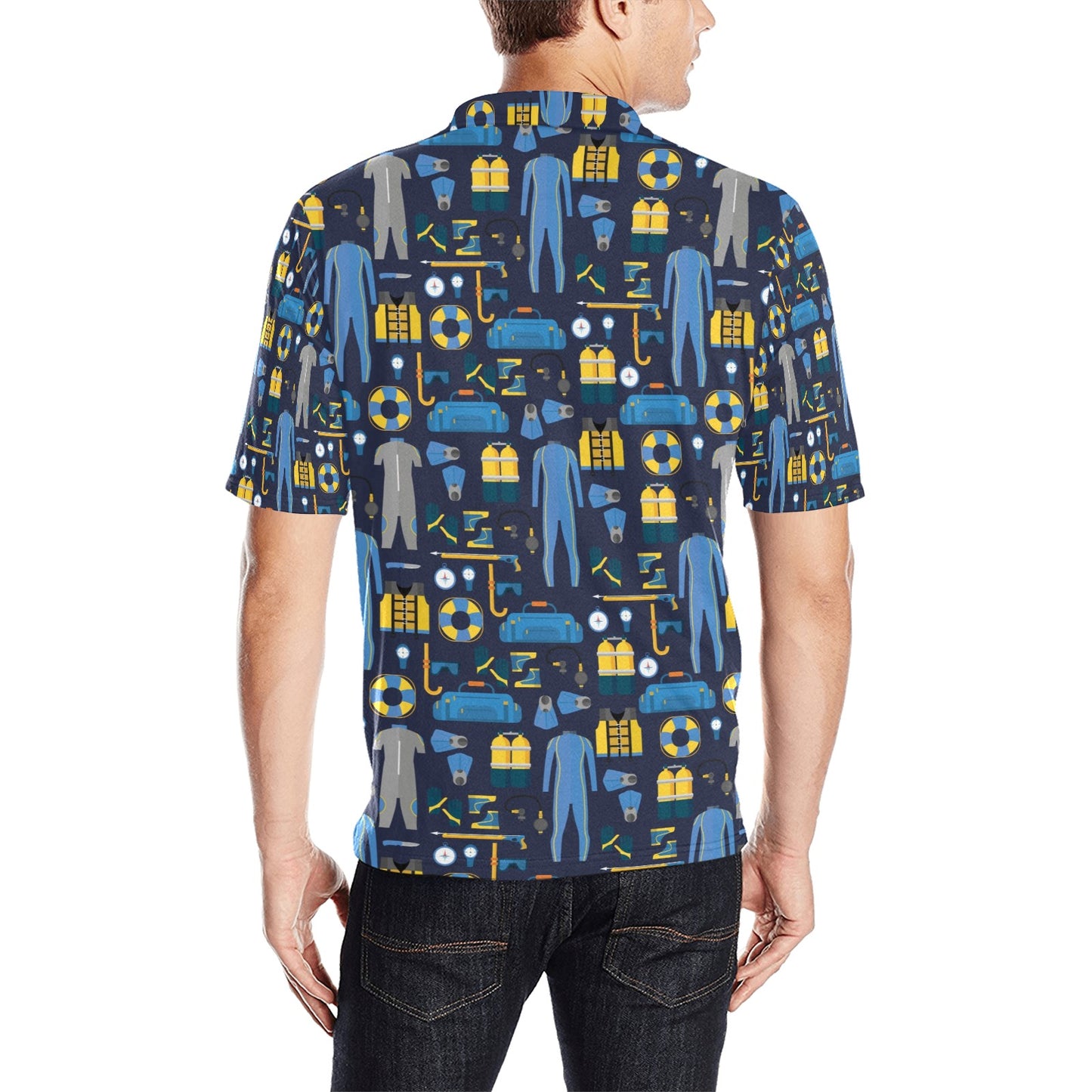 Scuba Equipment Print Design LKS305 Men Polo Shirt