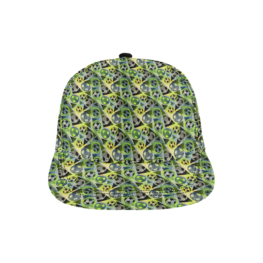 Soccer Ball Themed Print Pattern Snapback Cap