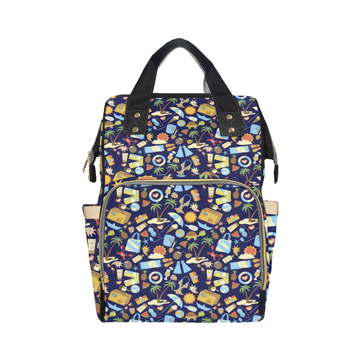 Beach Themed Pattern Print Design 04 Diaper Bag Backpack