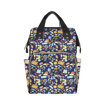 Beach Themed Pattern Print Design 04 Diaper Bag Backpack