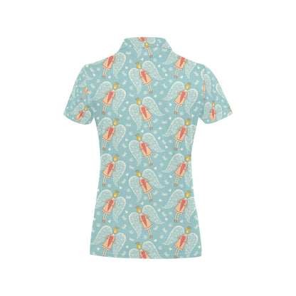 Angel Pattern Print Design 01 Women's Polo Shirt