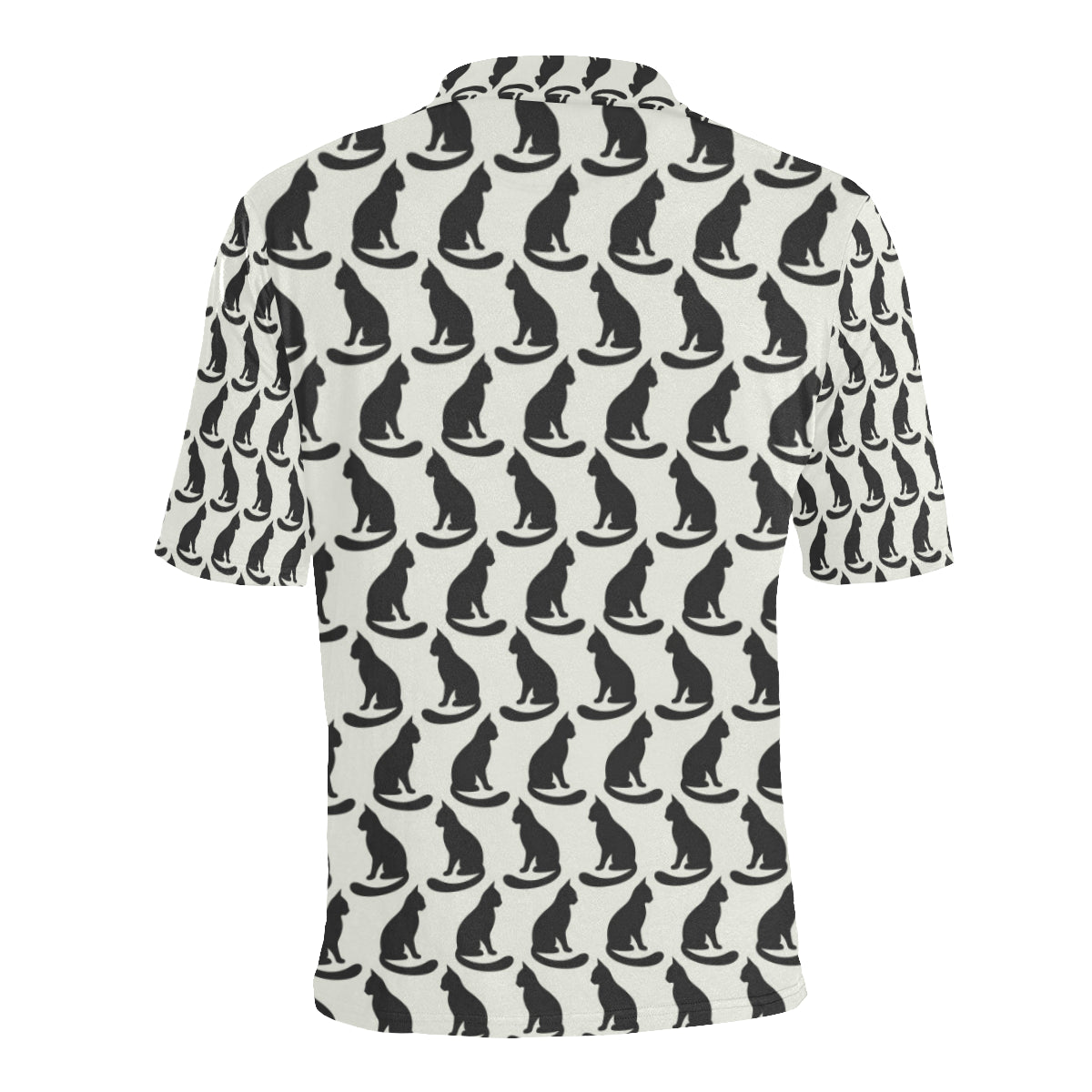 Black Cat Pattern Print Design 02 Men Polo Shirt