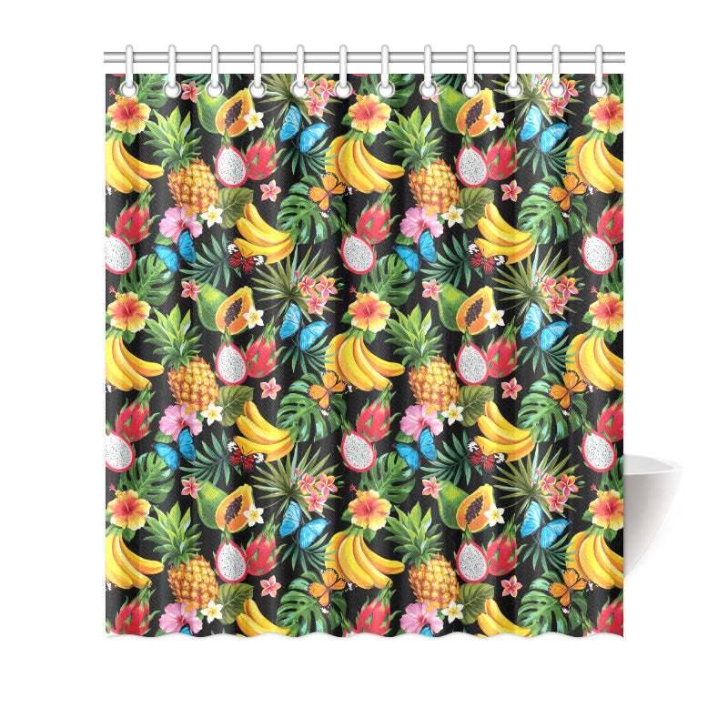 Tropical Fruits Pattern Print Design TF04 Shower Curtain
