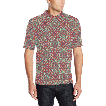 Bohemian Pattern Print Design 03 Men Polo Shirt