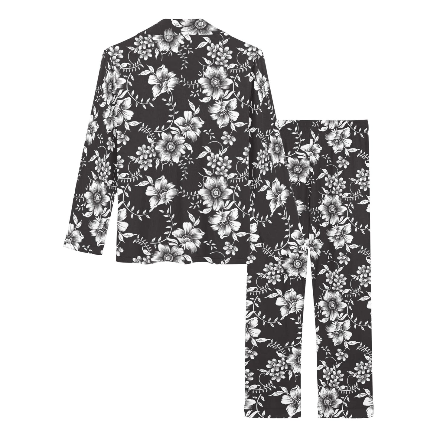 Gerberas Pattern Print Design GB02 Women's Long Pajama Set