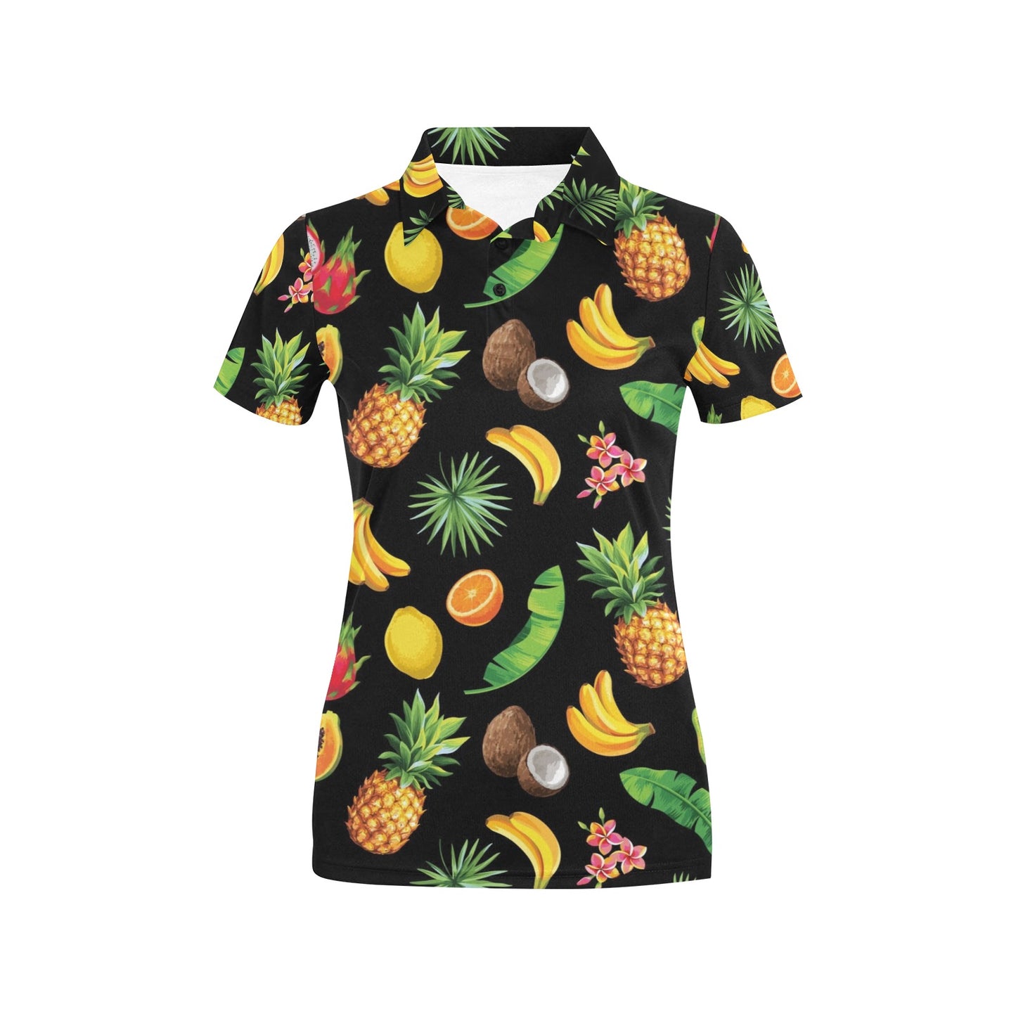 Tropical Fruits Pattern Print Design TF03 Women's Polo Shirt
