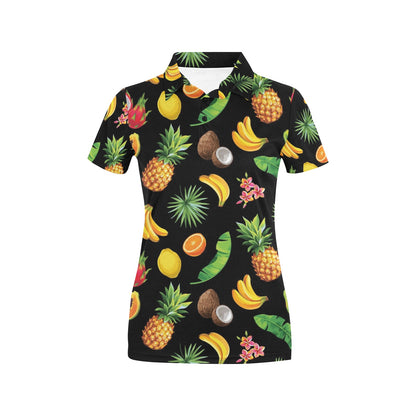 Tropical Fruits Pattern Print Design TF03 Women's Polo Shirt