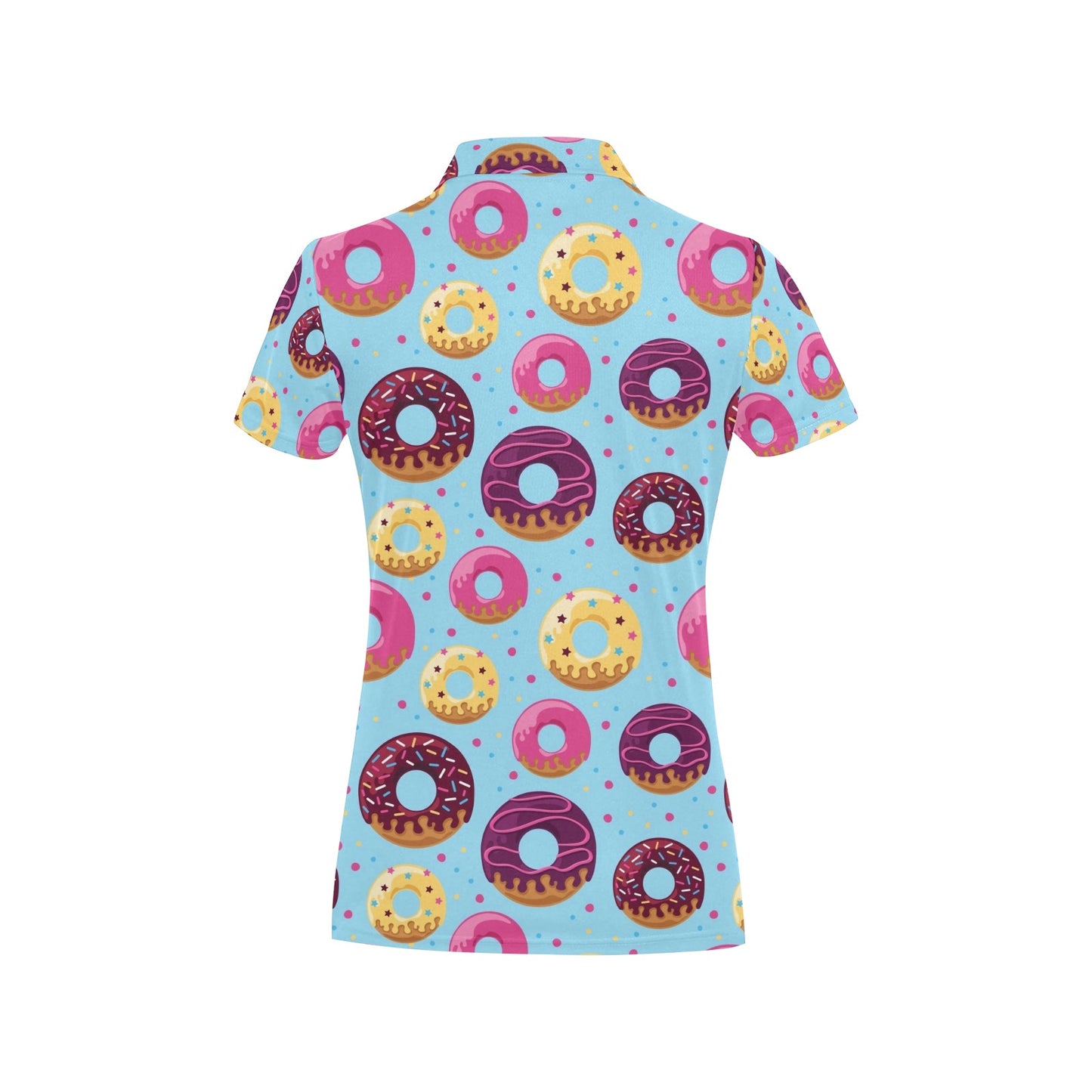 Donut Pattern Print Design DN07 Women's Polo Shirt