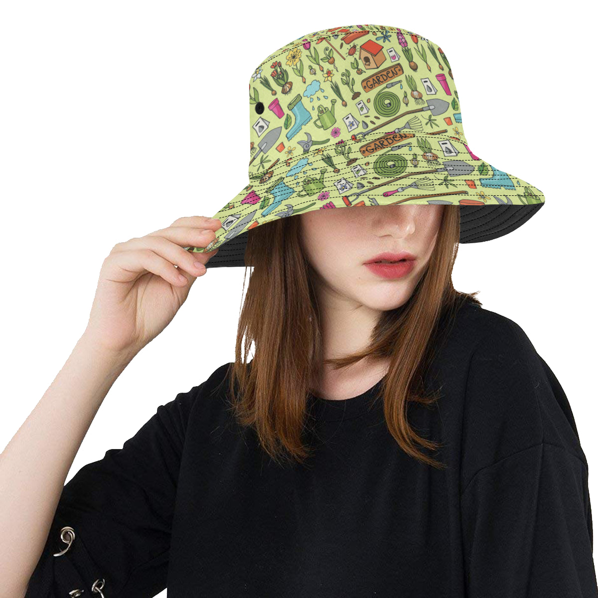 Gardening Pattern Print Design G02 Unisex Bucket Hat