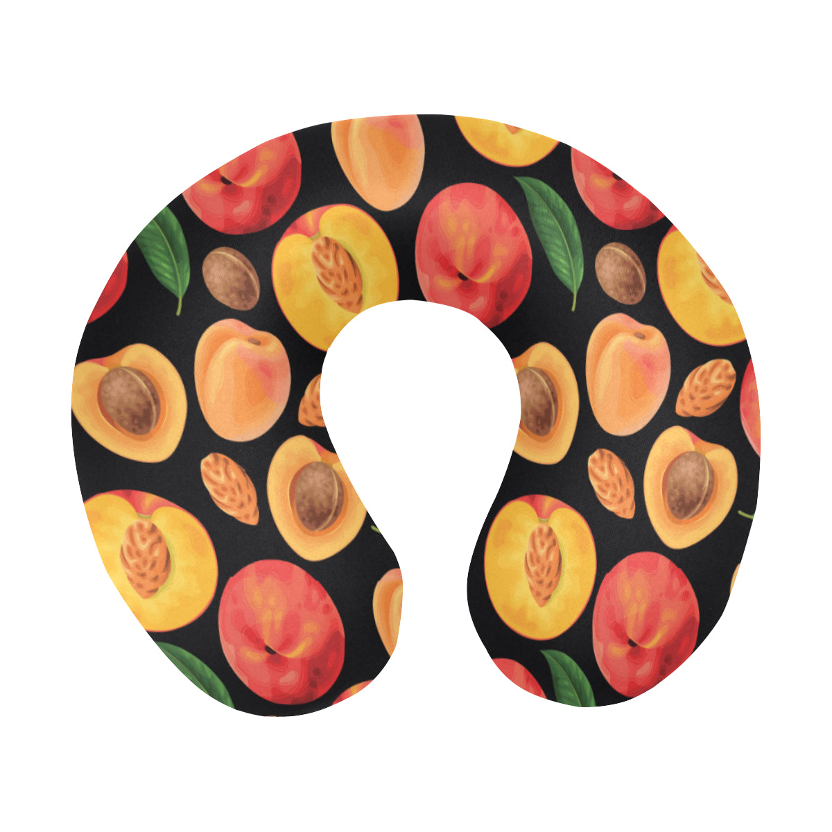 Peach Pattern Print Design A02 U-Shaped Travel Neck Pillow