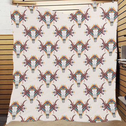 Buffalo Head Pattern Print Design 02 Premium Quilt