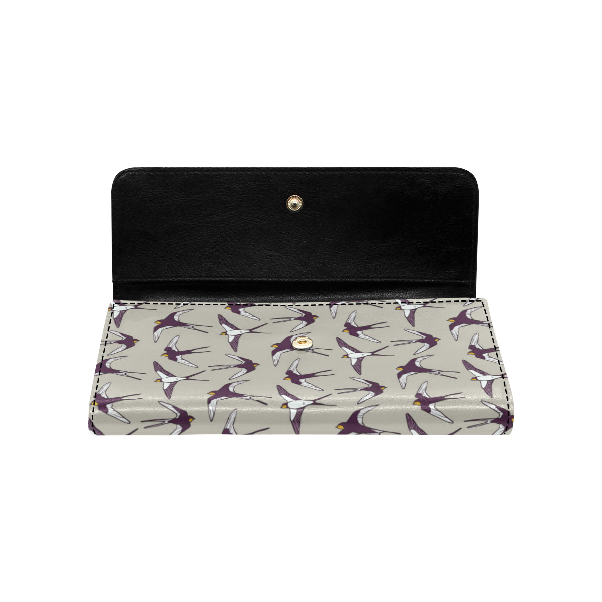Swallow Bird Pattern Print Design 03 Women's Trifold Wallet