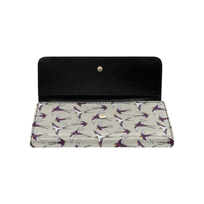 Swallow Bird Pattern Print Design 03 Women's Trifold Wallet