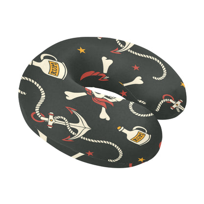 Pirate Pattern Print Design A02 U-Shaped Travel Neck Pillow